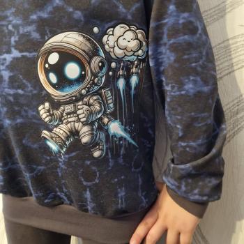 Preview: Bügelbild cooler Astronaut Raketen