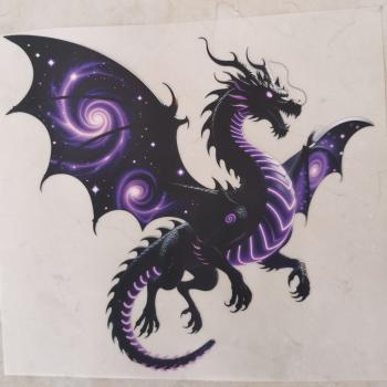 Bügelbild lila Galaxydrache