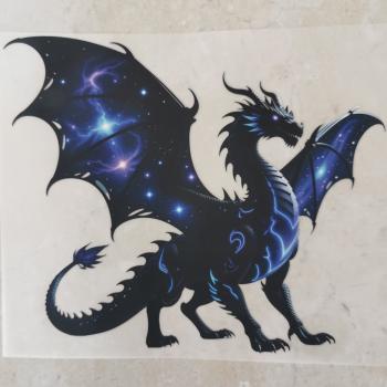 Bügelbild blauer Galaxydrache