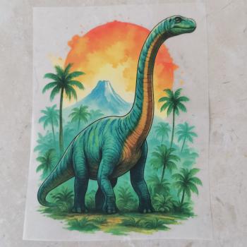Bügelbild Palmendino Brachiosaurus