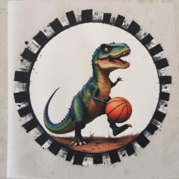 Bügelbild T-Rex Basketball