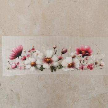 Bügelbild rosa Blumenbordüre