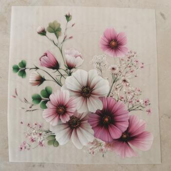 Bügelbild rosa Blumen