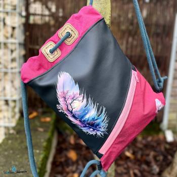 Preview: Bügelbild Feder Kirschblüte