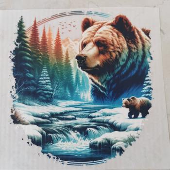 Bügelbild Bären-Landschaft