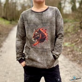 Preview: Bügelbild Tiger geflammt