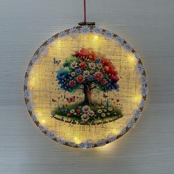 Preview: Bügelbild Baum - Freunde sind Familie...