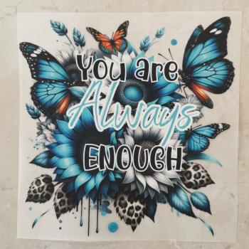 Bügelbild Blumen du bist genug