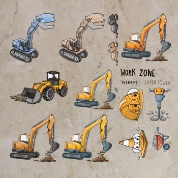 Bügelbild-Bundle Baggerliebe