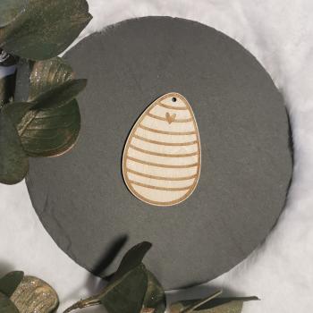 Osterhänger Ei gestreift mit Herz