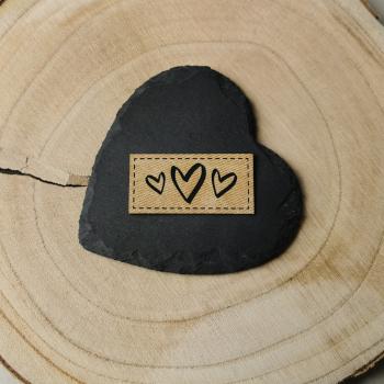 Label drei Herzkonturen