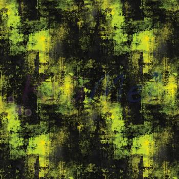 French Terry Grunge grün-gelb