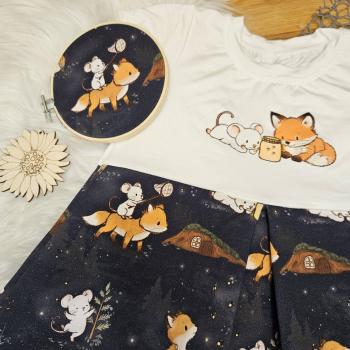 Preview: French Terry Glühwürmchenfuchs dunkel