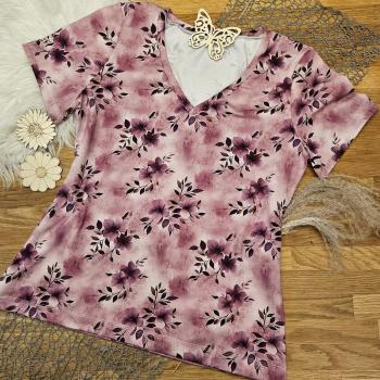 Jersey rosa Blumen
