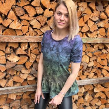 Preview: French Terry Verlaufsdenim Rainbow