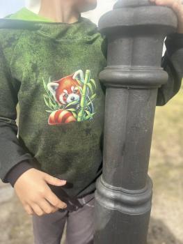 French Terry Verlaufsdenim Grün