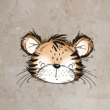 Bügelbild süßer Tigerkopf