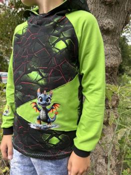 Preview: Bügelbild Pfützendrache orange