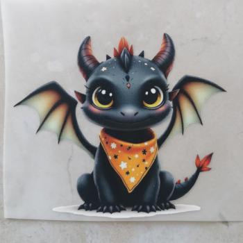 Bügelbild Drache Halstuch dunkel