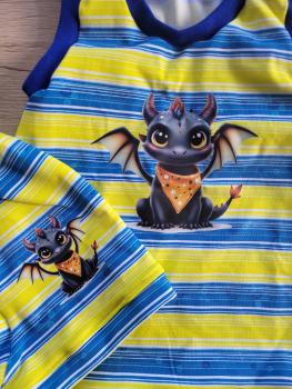 Preview: Bügelbild Drache Halstuch dunkel