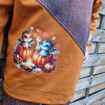 Preview: Bügelbild Kürbisdrachenduo