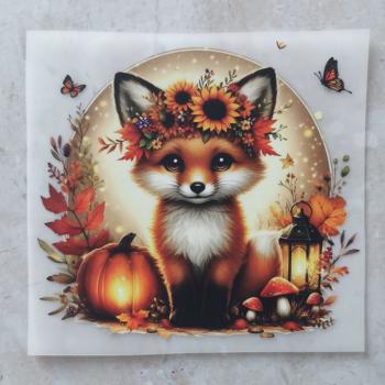 Bügelbild Herbstfuchs goldener Mond