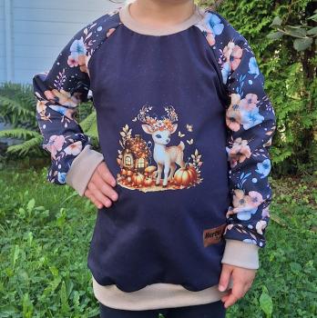 Preview: Bügelbild Herbstreh florales Geweih