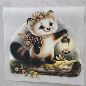 Bügelbild süßer Waldwaschbär stehend