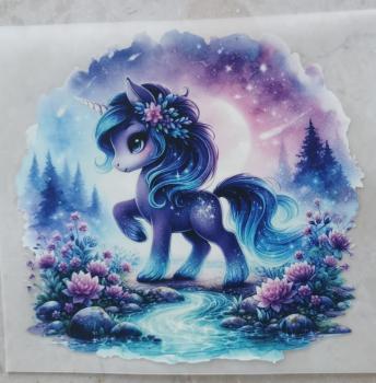 Bügelbild Nachteinhorn am Fluss