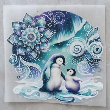 Bügelbild traumhaftes Pinguinduo
