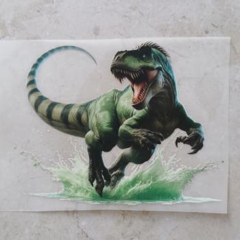 Bügelbild Big Dino grün (Streifen)