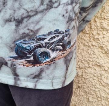 Preview: Bügelbild futuristischer Jeep grau