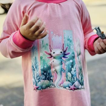 Bügelbild schwimmendes Axolotl