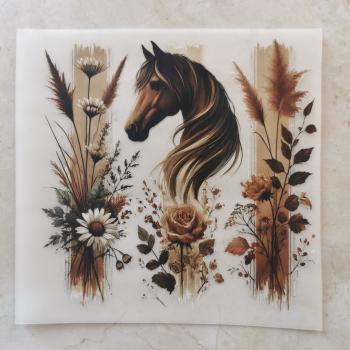 Bügelbild Pferd mit Wildblumen