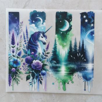 Bügelbild Einhorn in der Nacht