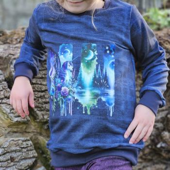 Preview: Bügelbild Einhorn in der Nacht