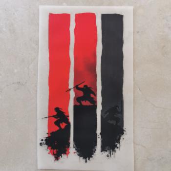 Bügelbild Ninja-Silhouetten