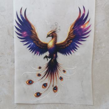 Bügelbild Phönix lila