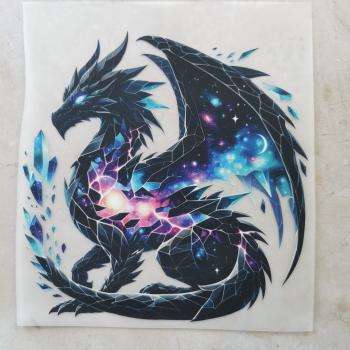 Bügelbild cracked Dragon rosa