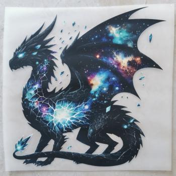 Bügelbild cracked Dragon blau