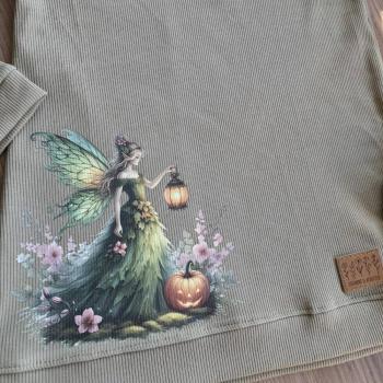 Preview: Bügelbild Waldelfe Kürbis