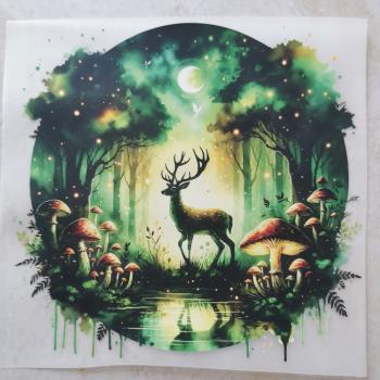 Bügelbild Hirsch Irrlichter