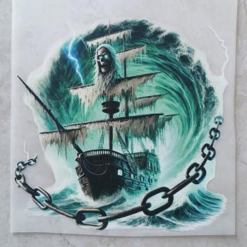 Bügelbild Geisterschiff Kette