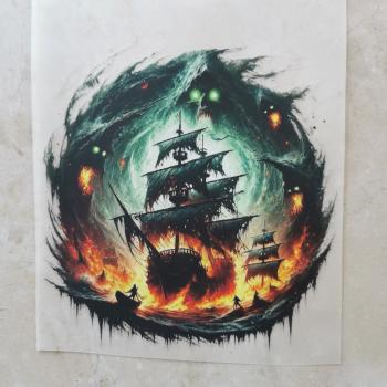 Bügelbild Geisterschiff in Flammen