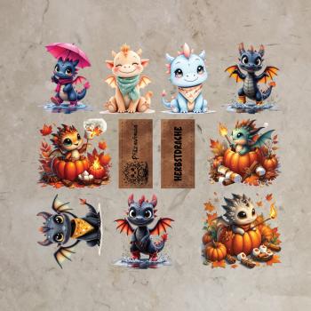 Bügelbild-Bundle Herbst-Drachen