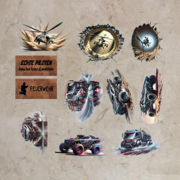 Bügelbild-Bundle Fahrzeugtrio