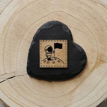 Label Astronaut mit Fahne