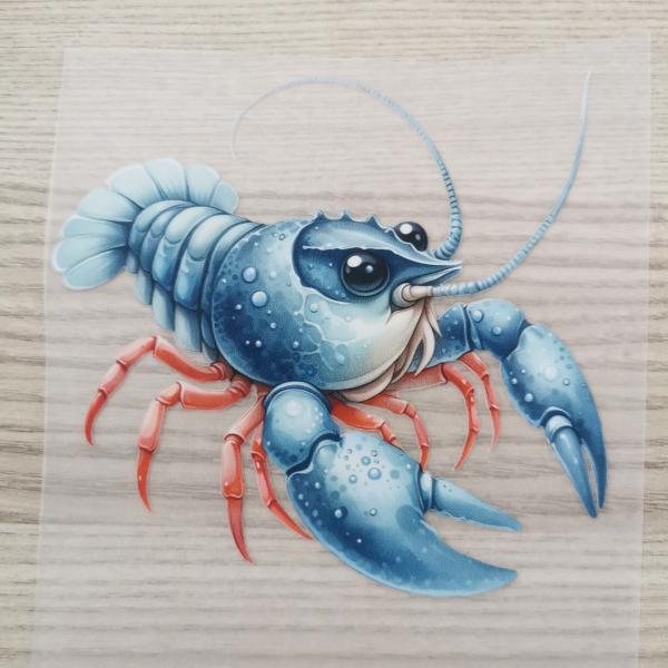 Bügelbild blauer Hummer