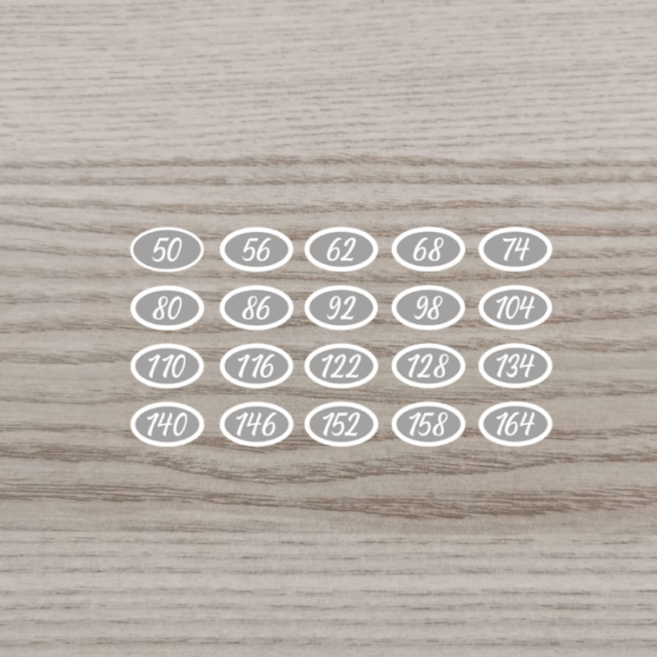 Bügel-Größenlabel 20 Stück