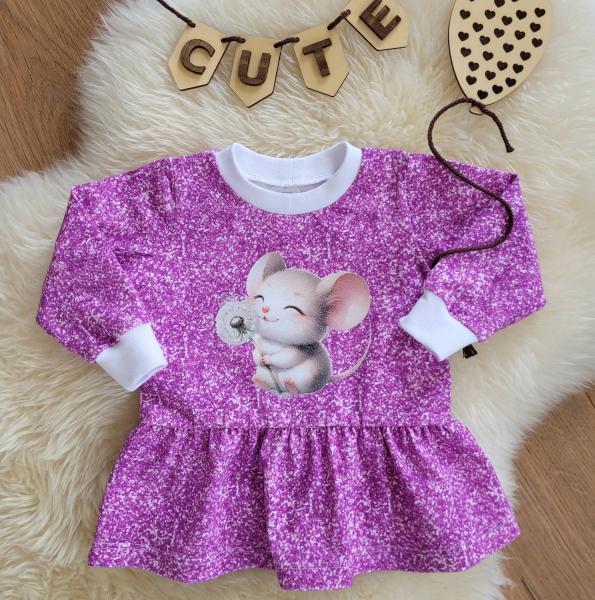 Bügelbild Maus Pusteblume Augen geschlossen